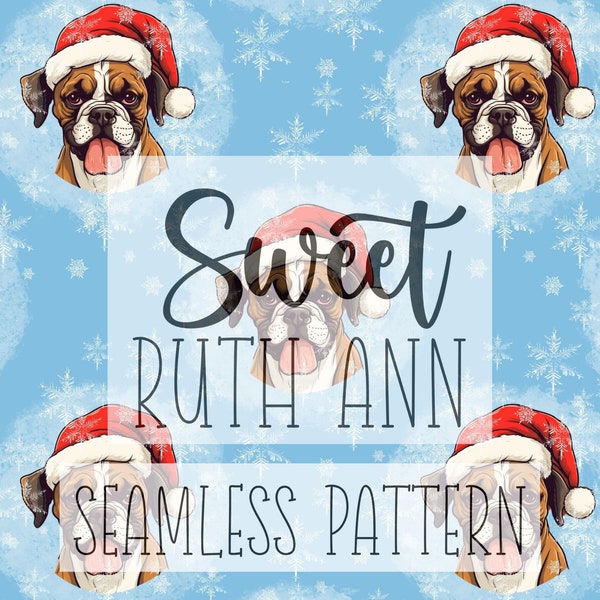 Christmas Seamless Pattern Digital File Dog Sublimation boxer jpg file, repeat pattern for sublimation fabric commercial use