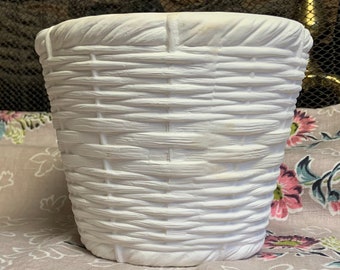 Unpainted Ceramic Bisque Basket Planter, Ready To Paint Ceramic, Ceramic Basket, Flower Pot