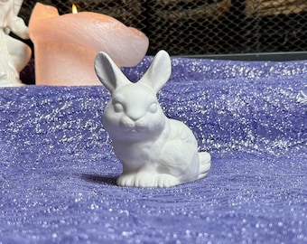 Unpainted Ceramic Rabbit, Ready To Paint Ceramic Bisque Bunny Figurine, Vintage Replica, Gift For Rabbit Lover