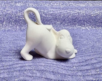 Ceramic Dog Figurine, Unpainted Ceramic Bisque Cute Puppy Dog Ready To Paint Dog Lover Gift, Paint Craft For Kids Art Project For Children