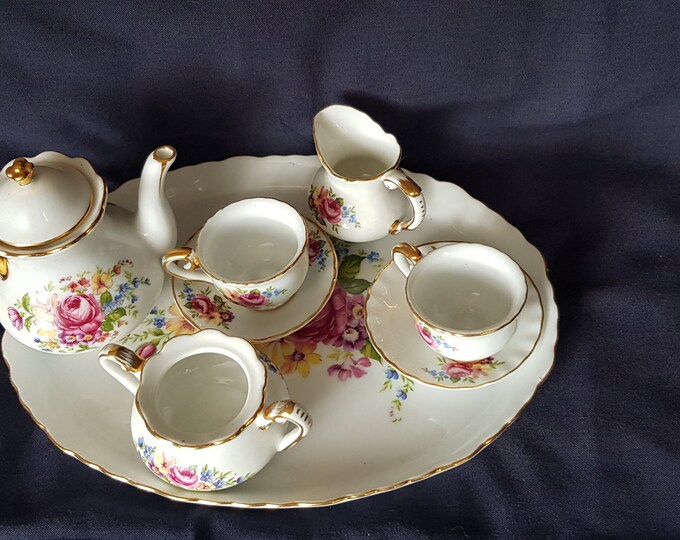 Miniature Silver Tea Set Miniature Tea/coffee Set Dollhouse Etsy