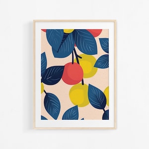 Citrus painting. Gouache fruit poster. Modern illustration. Colorful poster.