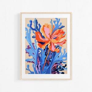 Gouache Flowers Painting, Colorful Botanical Art Print, Spring Flower Print, Colorful Art Print, Spring Floral Art Print, Wildflower Print