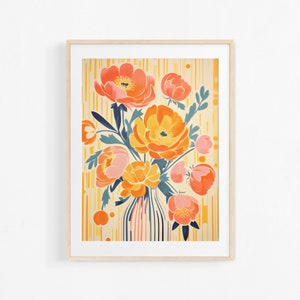 Gouache Flowers Painting, Colorful Botanical Art Print, Spring Flower Print, Colorful Art Print, Spring Floral Art Print, Wildflower Print