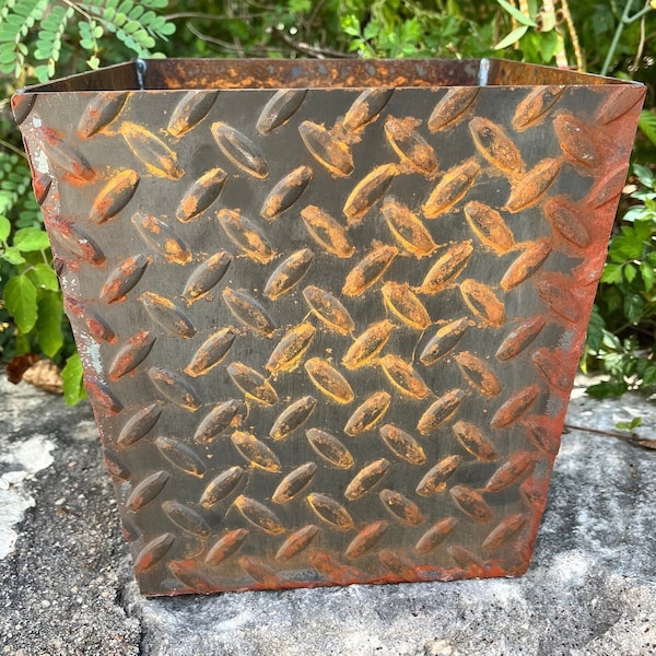 Rusted Metal Planter - Etsy