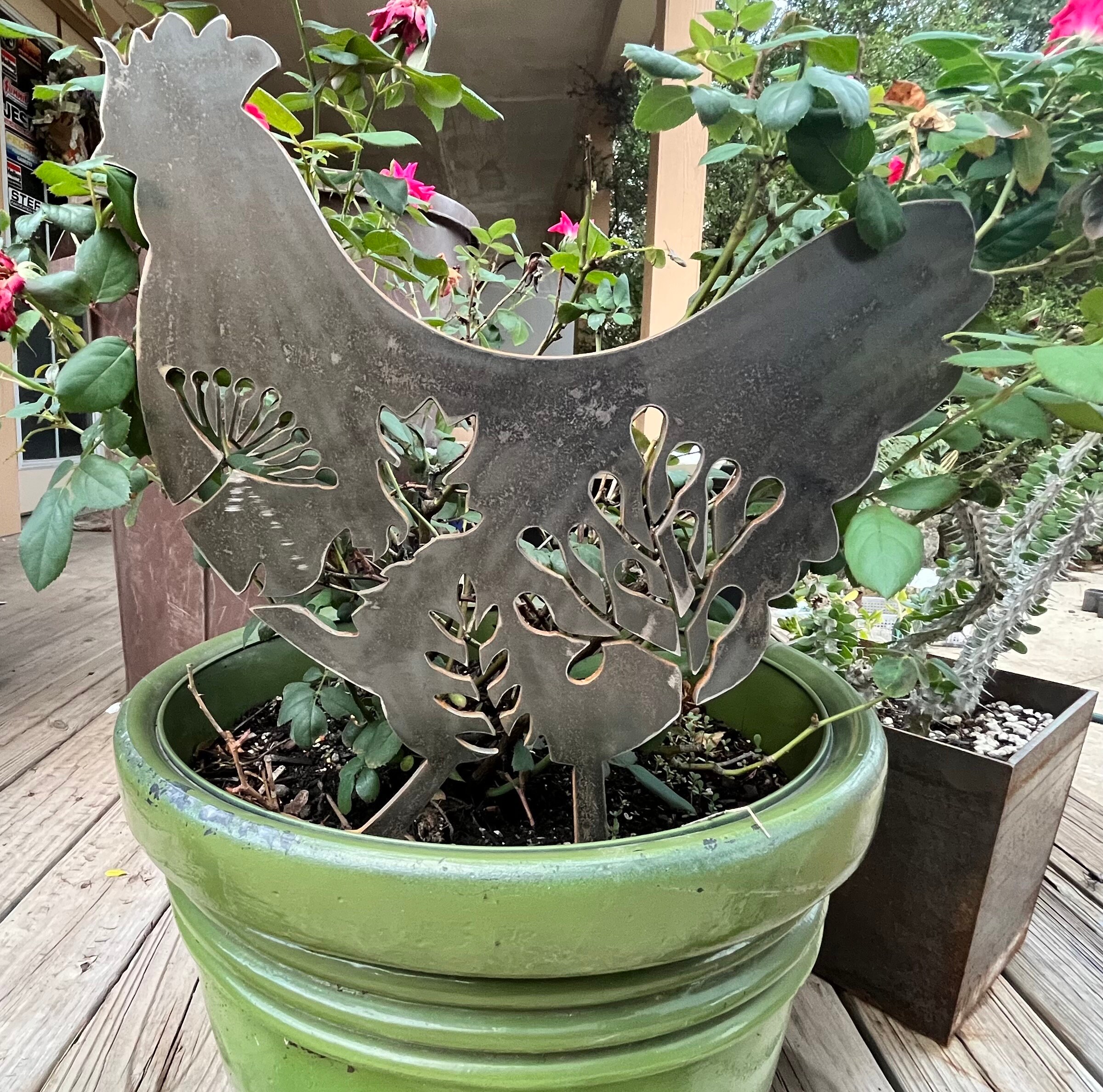 Chicken Garden Stake Chicken Silhouette - Etsy