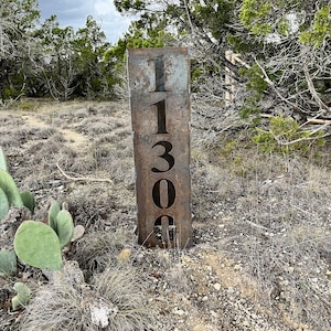 Ocotillo Address Column, Address Sign, Lighted Garden Pillar
