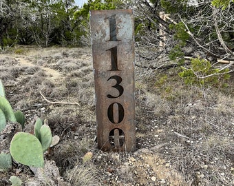 Address Column, Address Sign, Ocotillo Garden Column Pillar, Steel Metal Art