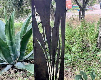 Cattail Privacy Panel, Landscape Art, Steel Metal Art, Outdoor Privacy Screen