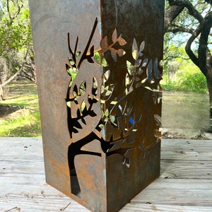 Tree Garden Column, Landscape Art, Steel Metal Art, Zen Garden