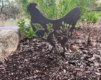 Chicken Garden Stake, Chicken Silhouette