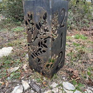 Tree Address Column, Address Sign, Lighted Garden Pillar
