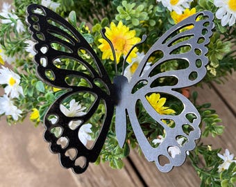 Butterfly Garden Stake or Wall Decor, Plant Stake, Metal Butterfly