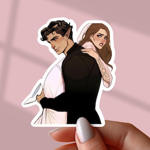 Acotar Sticker Rhysand and Feyre Acotar Gifts Acotar Merch Bookish Merch Kindle Sticker Acotar Art Velaris Fanart Fantasy Reader Waterproof