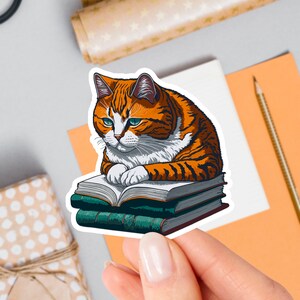 Reading Cat Sticker Cute Sticker Bookish Girl Gift For Her Kindle Sticker Bookish Merch Laptop Sticker Book Lover Gift Smut Reader Sticker