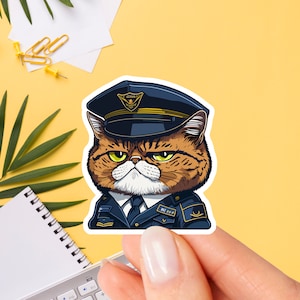 Lustiger Katzenaufkleber Vinyl Katzenliebhaber Geschenk für Cop Aufkleber Haustier Tier Aufkleber Laptop Aufkleber Kindle Aufkleber Katzengeschenke Katzenpapa Katzenkunst Katzenmama