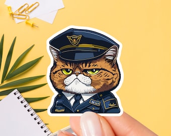 Lustiger Katzenaufkleber Vinyl Katzenliebhaber Geschenk für Cop Aufkleber Haustier Tier Aufkleber Laptop Aufkleber Kindle Aufkleber Katzengeschenke Katzenpapa Katzenkunst Katzenmama