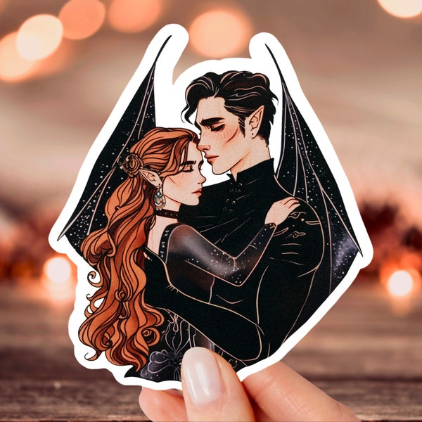 Sticker Of Rhysand and Feyre The Smut Reader Bookish Girl Gift For Her Kindle Sticker Acotar Art Acomaf Fanart Fantasy Reader Waterproof