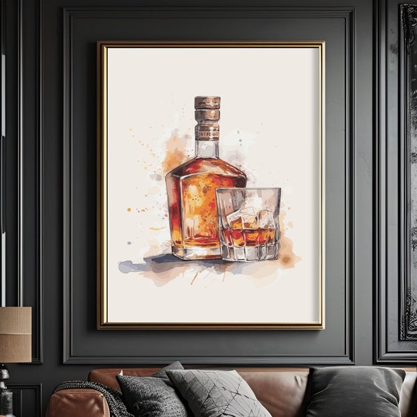 Bourbon printable wall art, High Quality Art, Bourbon Lover gift, Home Office Wall Decor, Man Cave Print, Bartender Gift, whiskey Wall Art