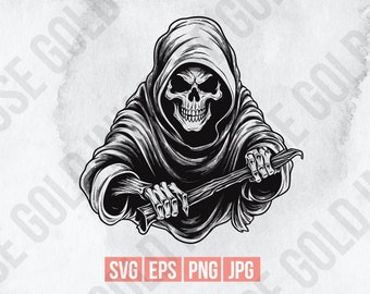 Grim Reaper Svg, Death Svg, Horror T-Shirt, Skeleton Svg, Halloween Svg, Printable | Png, Grim Reaper Decal, Grim Reaper Printable SVG