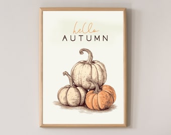 Pumpkin Coffee Wall Art, Print Fall Decor, Fall Print, Fall Wall Art ...