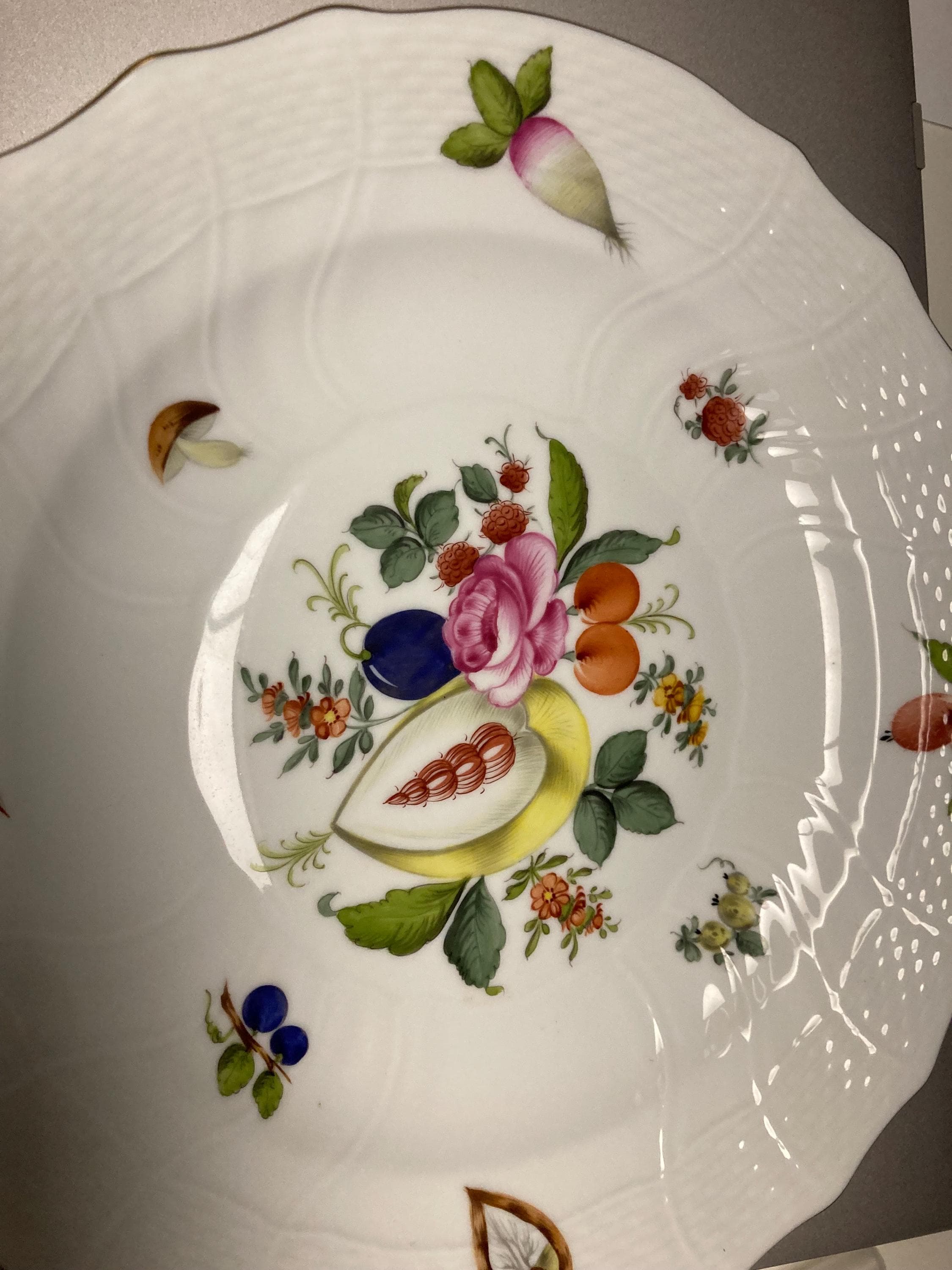 Herend Fruits & Flowers Porcelain Plate - Etsy