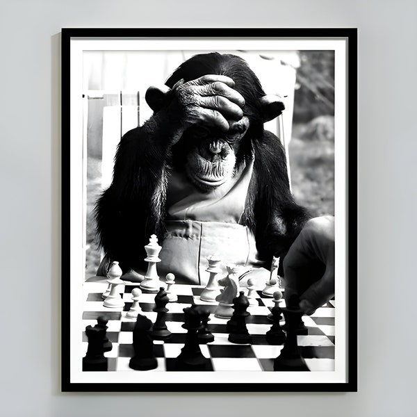 Monkey Poster Etsy