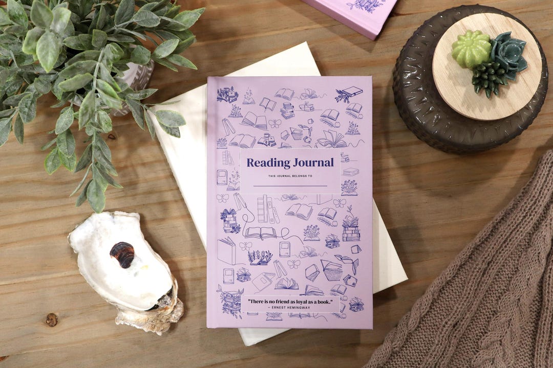 Premium Hardcover Reading Journal | Book Review Journal 50+ Books ...