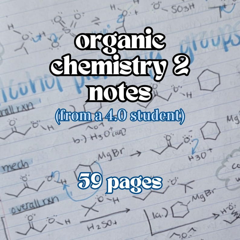 Organic Chemistry 2 Notes (handwritten) - Etsy