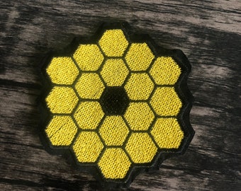 James Webb Telescope Embroidery Patch - Hexagonal Honeycomb shaped Mirrors.