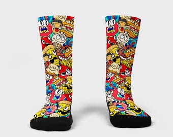 Junk Food Funny Socks -Custom Sock