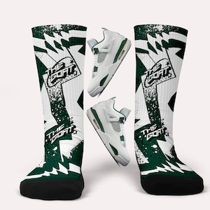 Jordan 4 Oxidized Green Socks - Matching Custom Socks