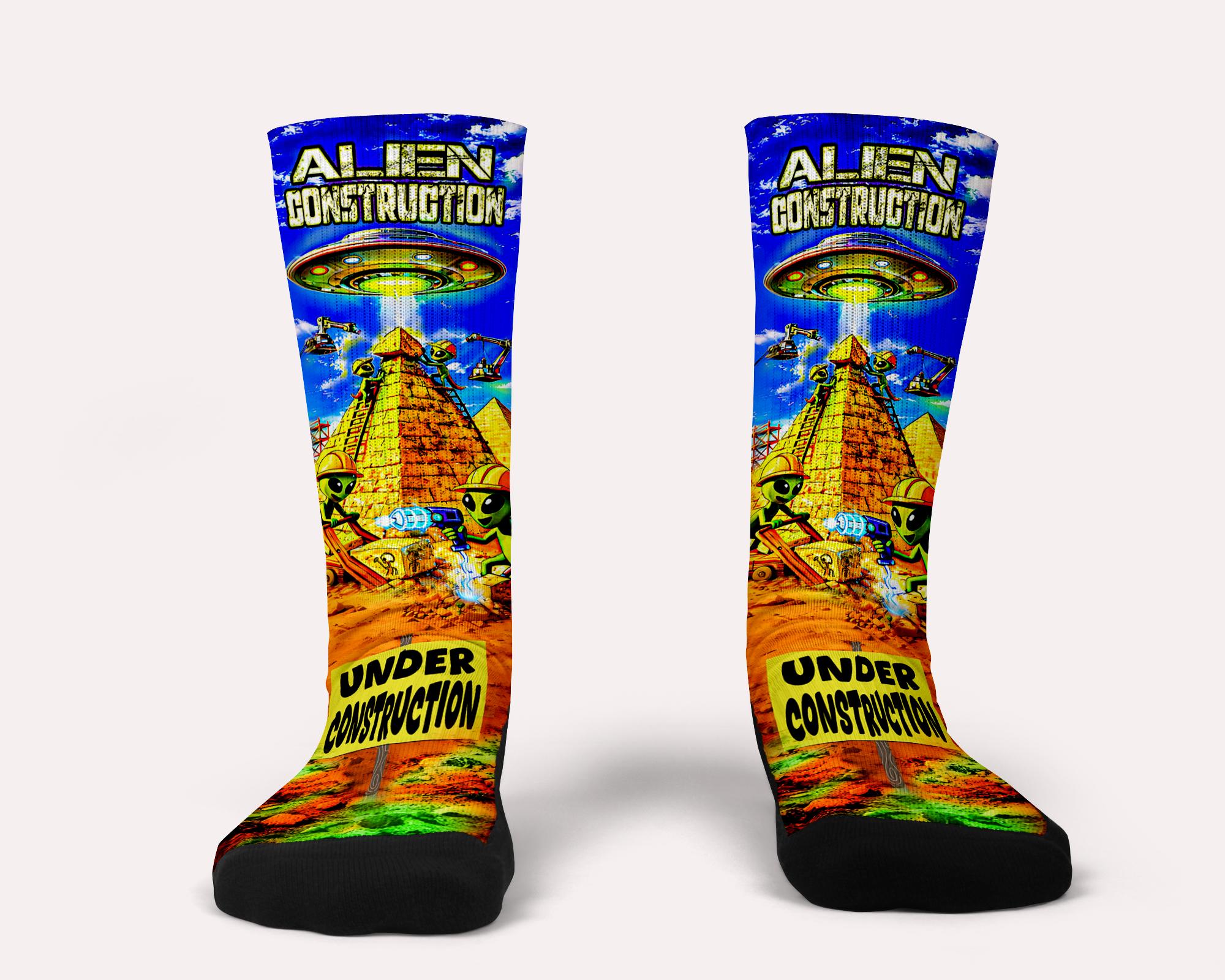 Aliens Pyramid Socks -custom Sock - Etsy