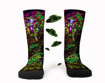 Cats Dogs Aliens UFO Socks-I Told You So! -Custom Sock- V1