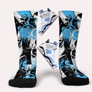 Jordan 6 UNC Socks - Matching Custom Socks