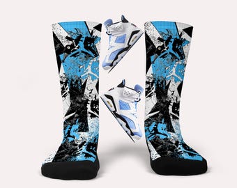 Calcetines Jordan 6 UNC: calcetines personalizados a juego