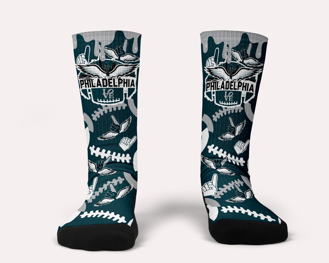 Philadelphia Love Football Sockscustom Socks Etsy