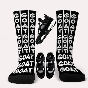 Jordan 4 White Thunder Socks - Matching Custom Socks
