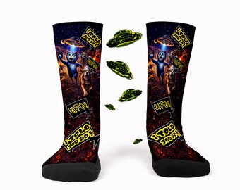 Cats Dogs Aliens UFO Socks-I Told You So! -Custom Sock- V2