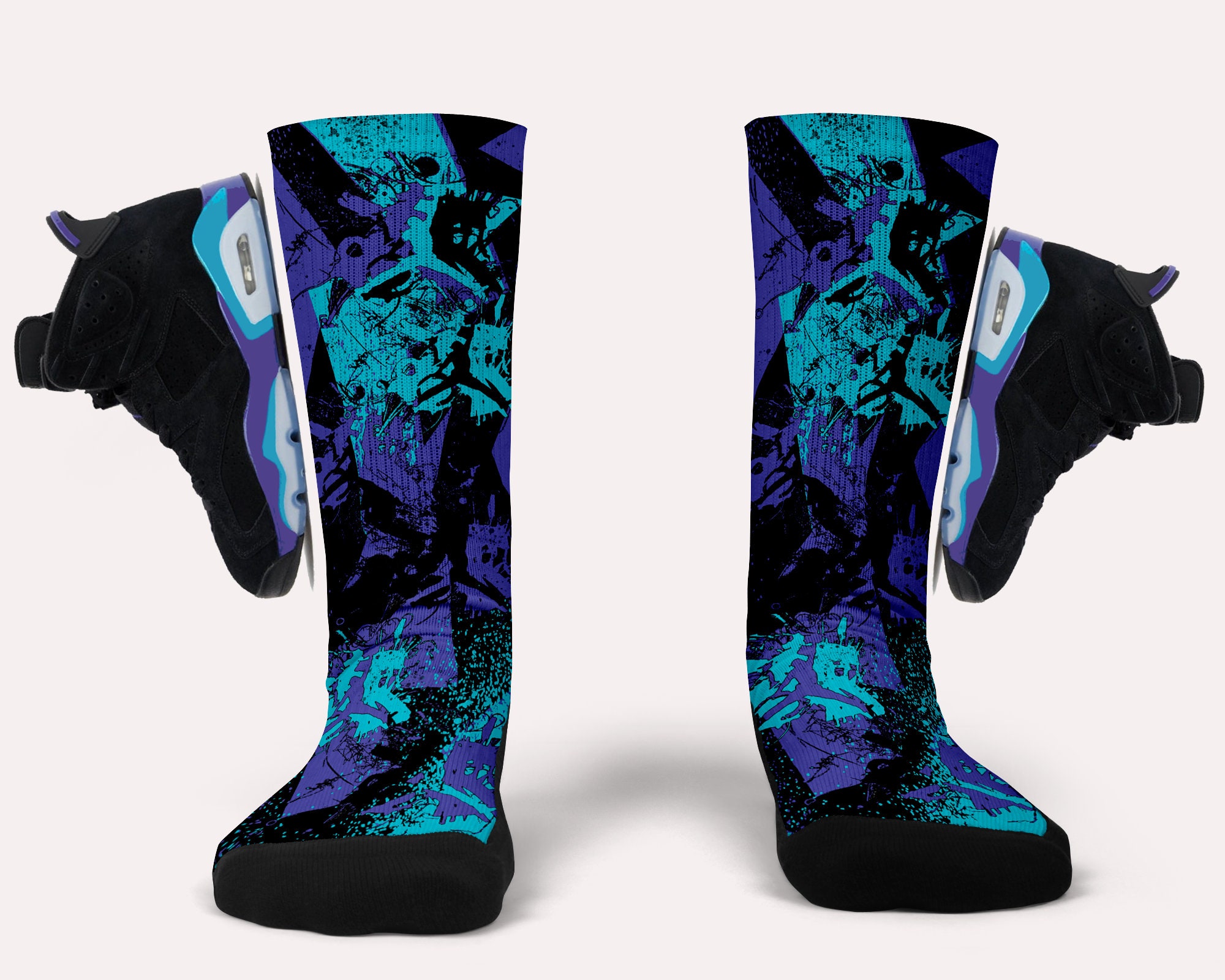 Jordan 6 Aqua Socks  - Matching Custom Socks