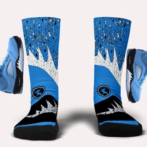 Meias Jordan 5 UNC - Meias personalizadas combinando imagem 1