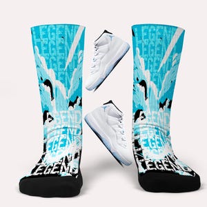 Jordan 11 Legend Blue-Matching Custom Socks