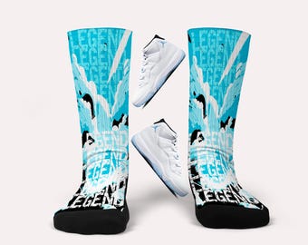 Jordan 11 Legend Blue-Matching Custom Socks