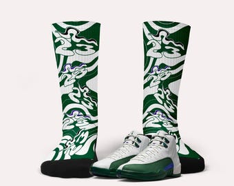 Jordan 12s Idols Become Rivals  - Matching Custom Socks
