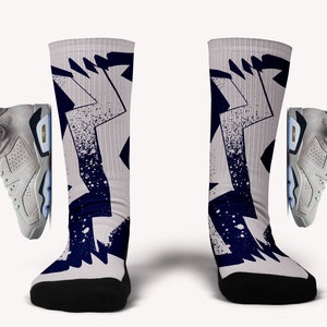 Jordan 6 Georgetown Socks V2 - Matching Custom Socks