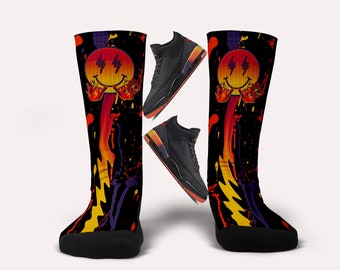 Jordan 3 J Balvin Rio Socks- Matching Custom Socks v2