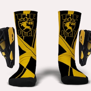 Jordan 4 Thunder Goat Socks - Matching Custom Socks