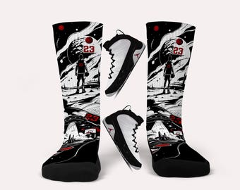 Jordan 9 Space Jam -Matching Custom Socks