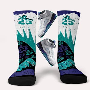 Jordan 5 druivensokken - bijpassende custom sokken