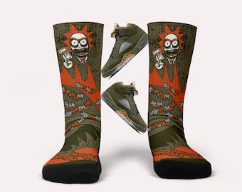 Jordan 5 Olive Joker Socks- Matching Custom Socks